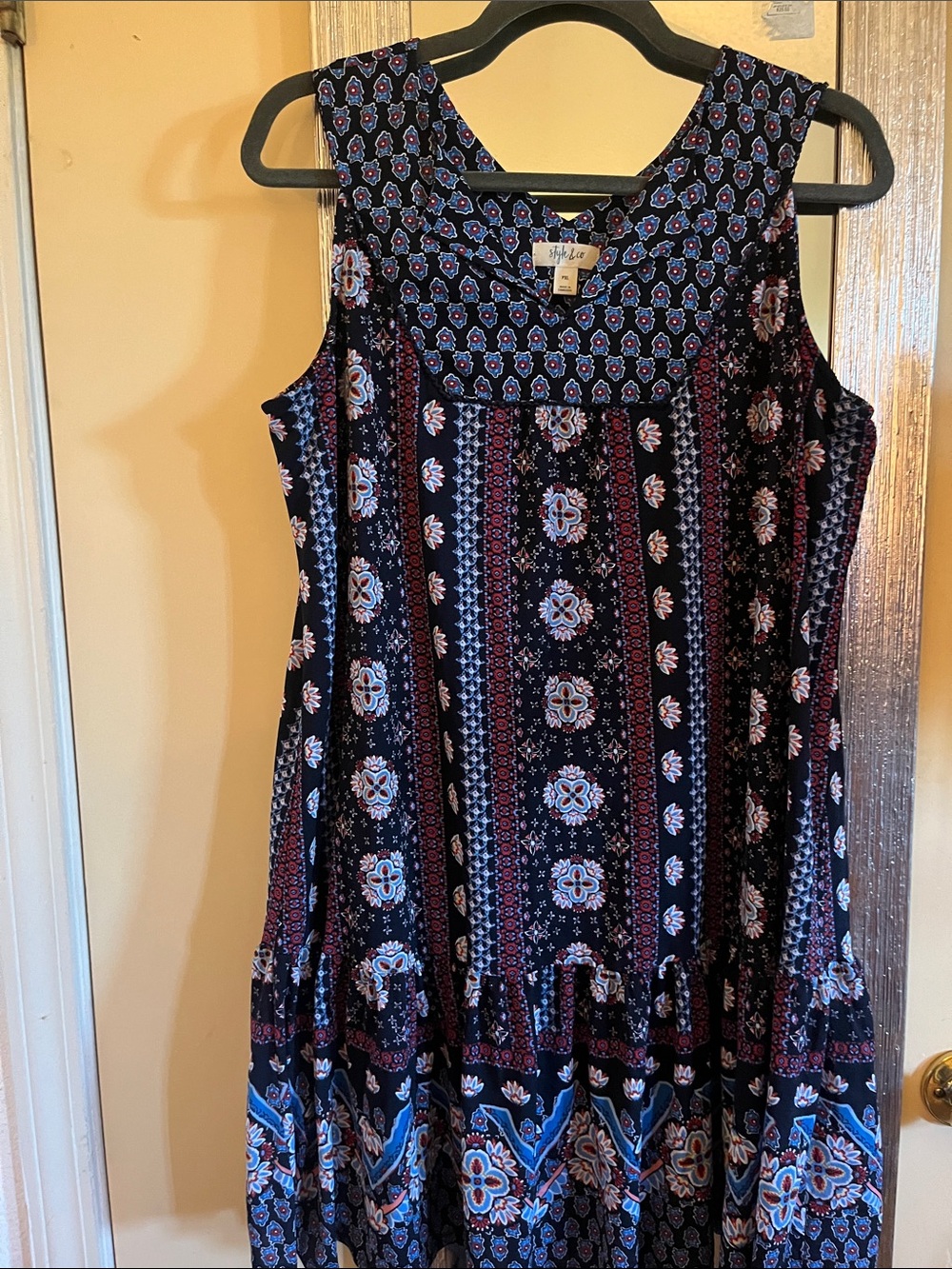 Style & Co. Navy Boho Floral Print Dress